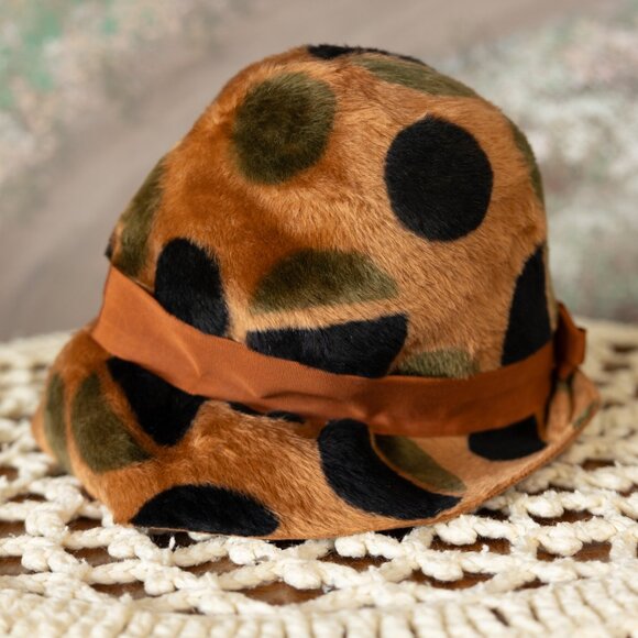 Vintage 1960s MR. JOHN Jr. Abstract Polka Dot Hat main image 6